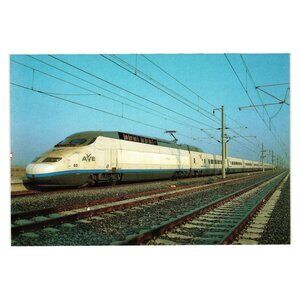AVE High-Speed Train Series 100 Postcard Vintage Spain Alsthom-GEC 1991 Printed